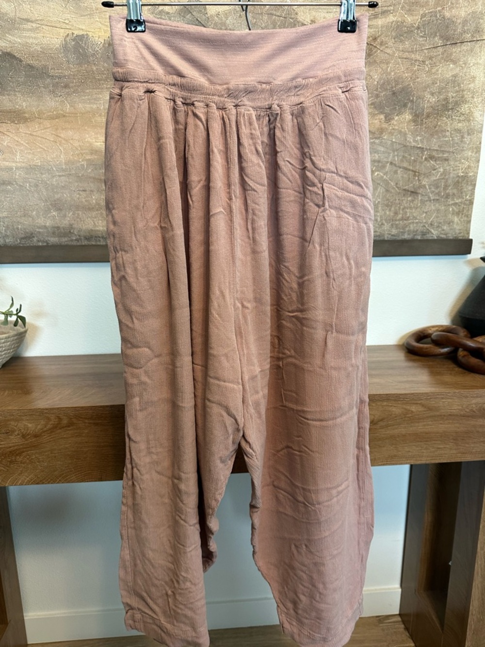 Free People Dusty Rose Wide-Leg Jumpsuit Pants